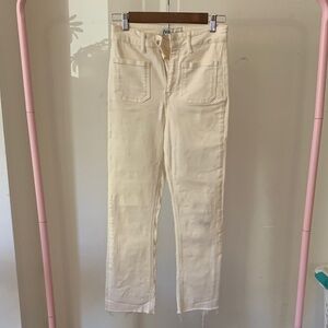 Zara Cream Straight Leg Jeans
